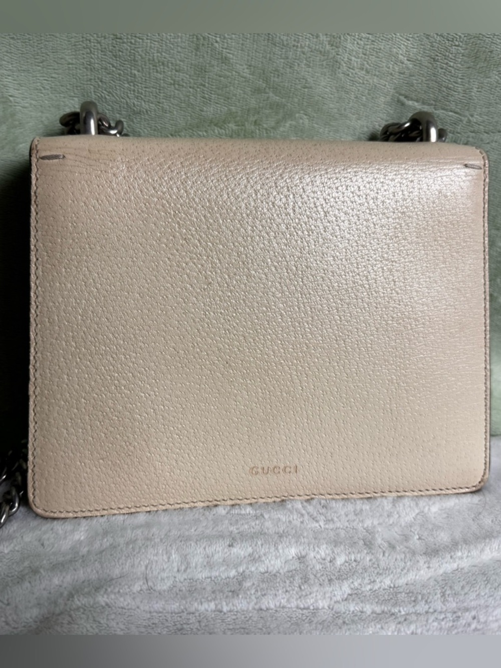 Gucci Dionysus Super Mini Beige Leather Crystal Tiger Head Chain Crossbody Bag - Picture 5 of 9